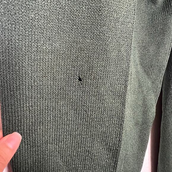 ST. JOHN MARIE GRAY Pleated Straight Knit Pants High Waist Green Womens Size 12 - Picture 7 of 8